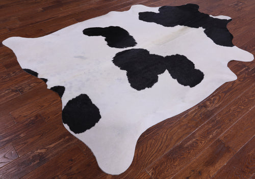 SUPER SALE Black & White Natural Cowhide Rug - X-Large 7' 3