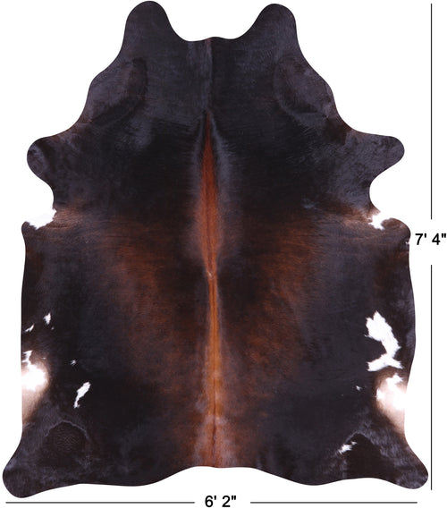 SUPER SALE Dark Brown Natural Cowhide Rug - XX-Large 7' 4
