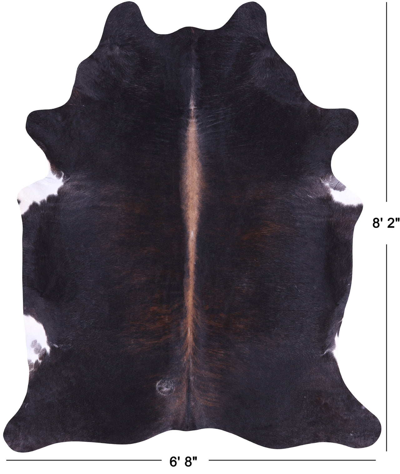 SUPER SALE Dark Brindle Natural Cowhide Rug - XX-Large 8' 2"H x 6' 8"W