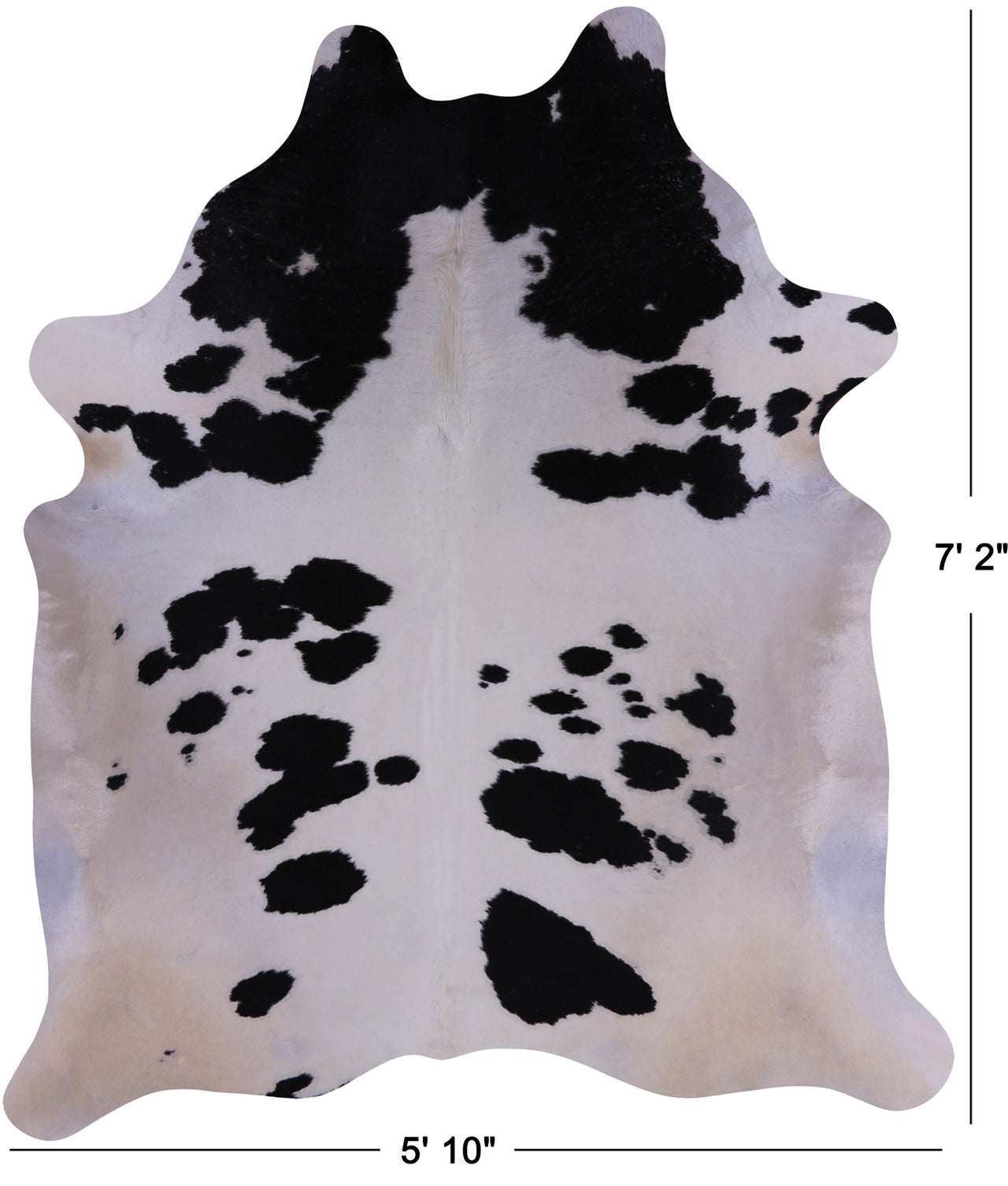 SUPER SALE Black & White Natural Cowhide Rug - X-Large 7' 2"H x 5' 10"W