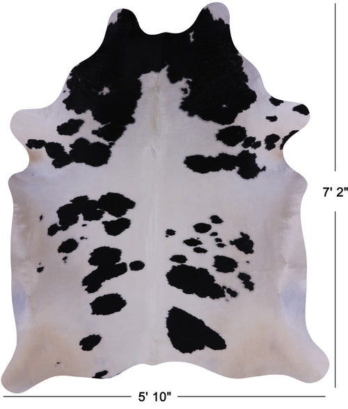 SUPER SALE Black & White Natural Cowhide Rug - X-Large 7' 2