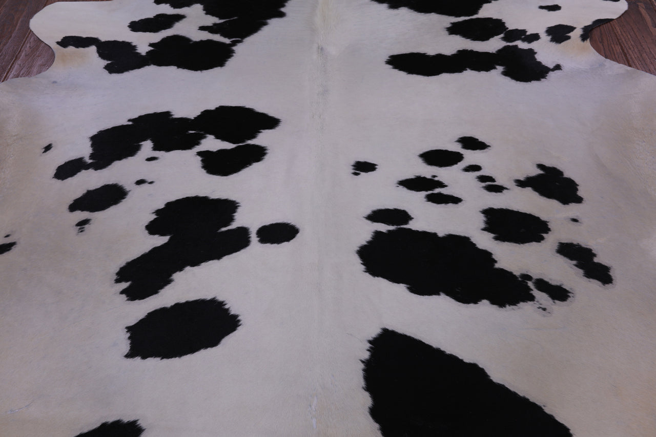 SUPER SALE Black & White Natural Cowhide Rug - X-Large 7' 2"H x 5' 10"W