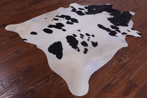 SUPER SALE Black & White Natural Cowhide Rug - X-Large 7' 2