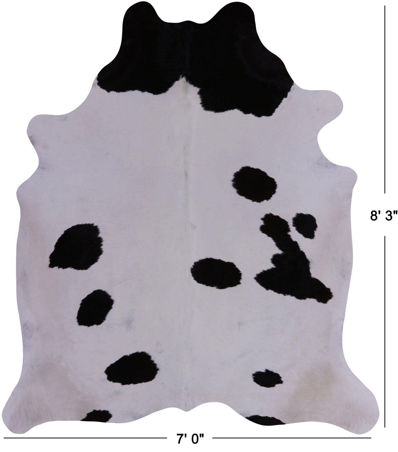 SUPER SALE Black & White Natural Cowhide Rug - XX-Large 8' 3"H x 7' 0"W