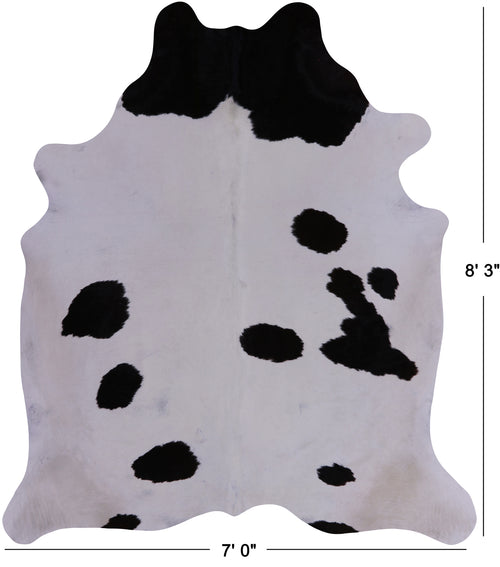 SUPER SALE Black & White Natural Cowhide Rug - XX-Large 8' 3