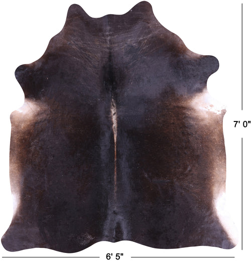 SUPER SALE Dark Brown Natural Cowhide Rug - X-Large 7' 0