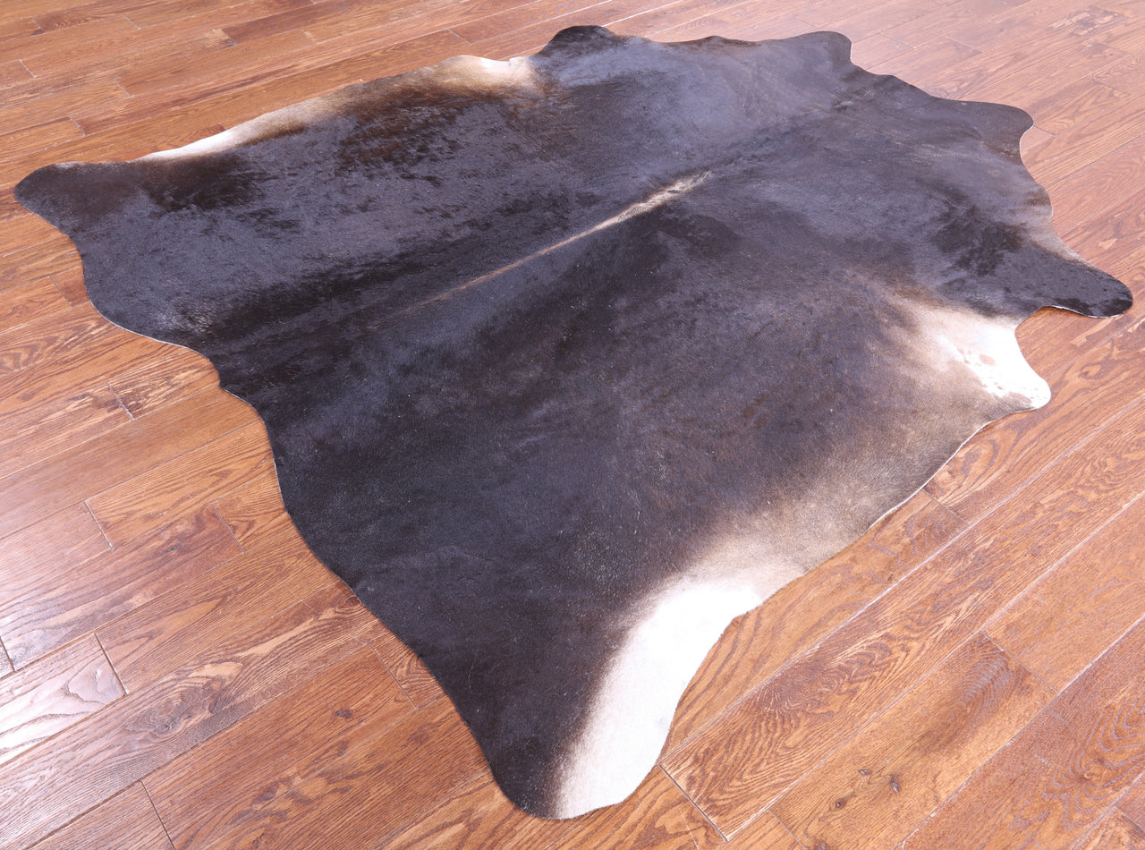 SUPER SALE Dark Brown Natural Cowhide Rug - X-Large 7' 0"H x 6' 5"W