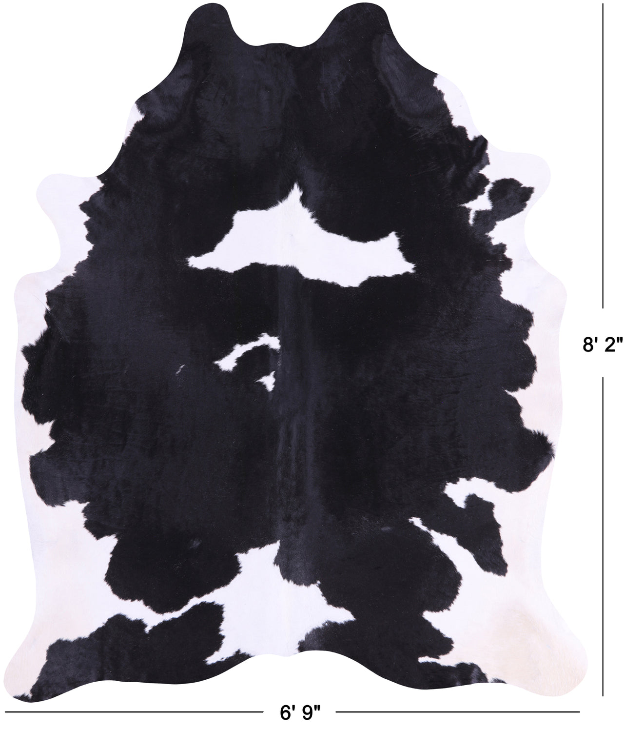 SUPER SALE Black & White Natural Cowhide Rug - XX-Large 8' 2"H x 6' 9"W