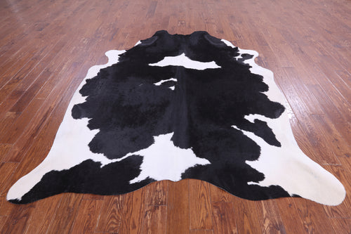 SUPER SALE Black & White Natural Cowhide Rug - XX-Large 8' 2