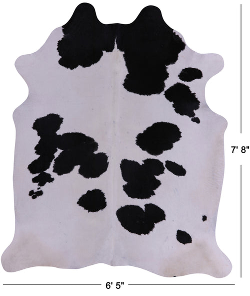 SUPER SALE Black & White Natural Cowhide Rug - XX-Large 7' 8