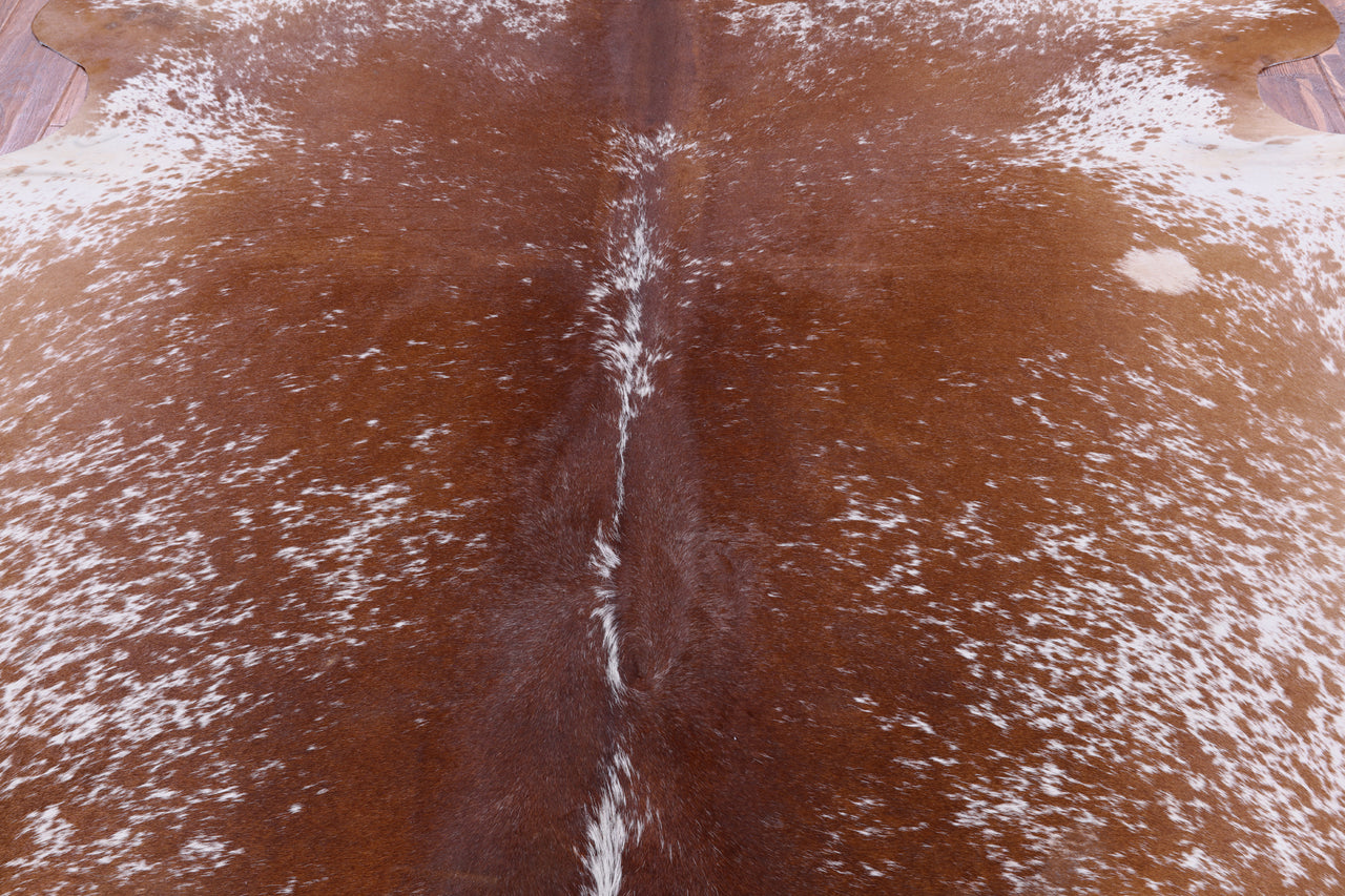 SUPER SALE Brown Salt & Pepper Natural Cowhide Rug - X-Large 6' 8"H x 6' 2"W