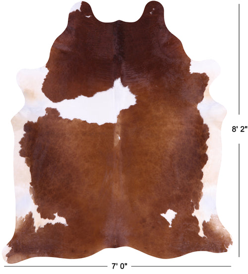 SUPER SALE Brown & White Natural Cowhide Rug - XX-Large 8' 2
