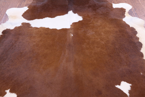 SUPER SALE Brown & White Natural Cowhide Rug - XX-Large 8' 2