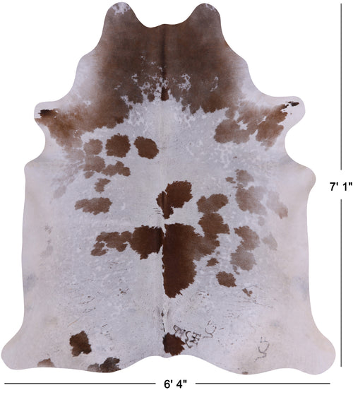 SUPER SALE Brown & White Natural Cowhide Rug - X-Large 7' 1