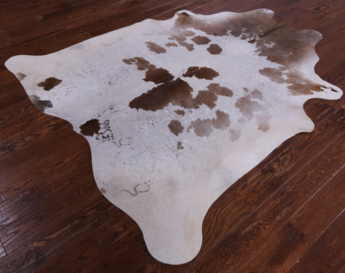 SUPER SALE Brown & White Natural Cowhide Rug - X-Large 7' 1
