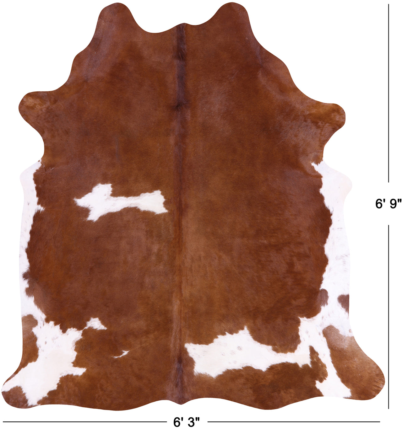 SUPER SALE Brown & White Natural Cowhide Rug - X-Large 6' 9"H x 6' 3"W