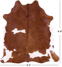 Thumbnail for SUPER SALE Brown & White Natural Cowhide Rug - X-Large 6' 9