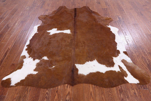 SUPER SALE Brown & White Natural Cowhide Rug - X-Large 6' 9