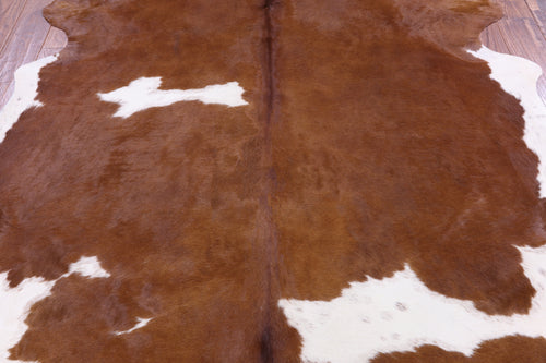 SUPER SALE Brown & White Natural Cowhide Rug - X-Large 6' 9