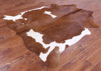 Thumbnail for SUPER SALE Brown & White Natural Cowhide Rug - X-Large 6' 9