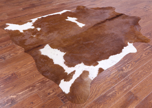 SUPER SALE Brown & White Natural Cowhide Rug - X-Large 6' 9