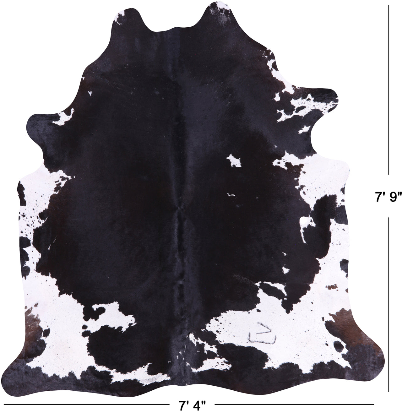 SUPER SALE Black & White Natural Cowhide Rug - XX-Large 7' 9"H x 7' 4"W