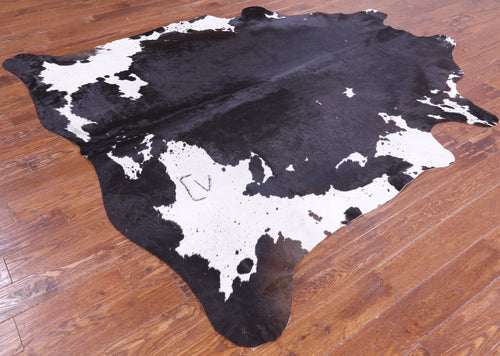 SUPER SALE Black & White Natural Cowhide Rug - XX-Large 7' 9