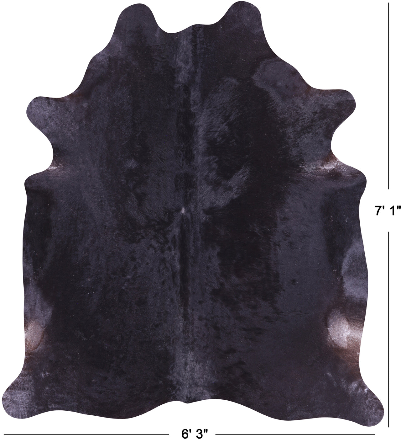 SUPER SALE Black Natural Cowhide Rug - X-Large 7' 1"H x 6' 3"W