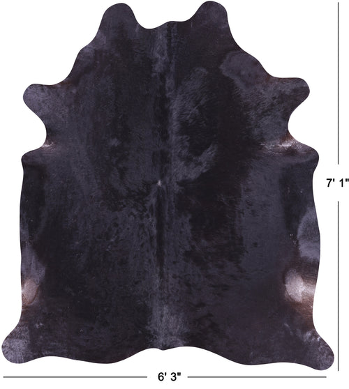 SUPER SALE Black Natural Cowhide Rug - X-Large 7' 1
