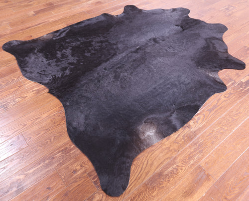 SUPER SALE Black Natural Cowhide Rug - X-Large 7' 1