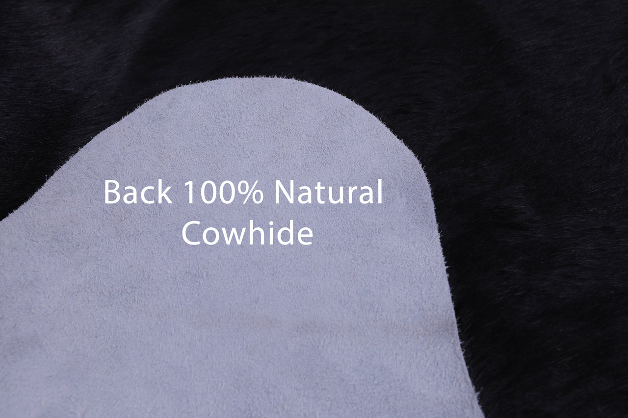 SUPER SALE Black Natural Cowhide Rug - X-Large 7' 1"H x 6' 3"W