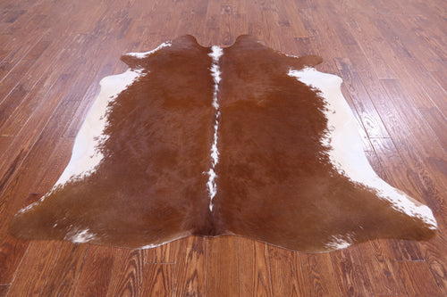 SUPER SALE Brown & White Natural Cowhide Rug - Large 6' 5