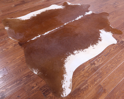 SUPER SALE Brown & White Natural Cowhide Rug - Large 6' 5