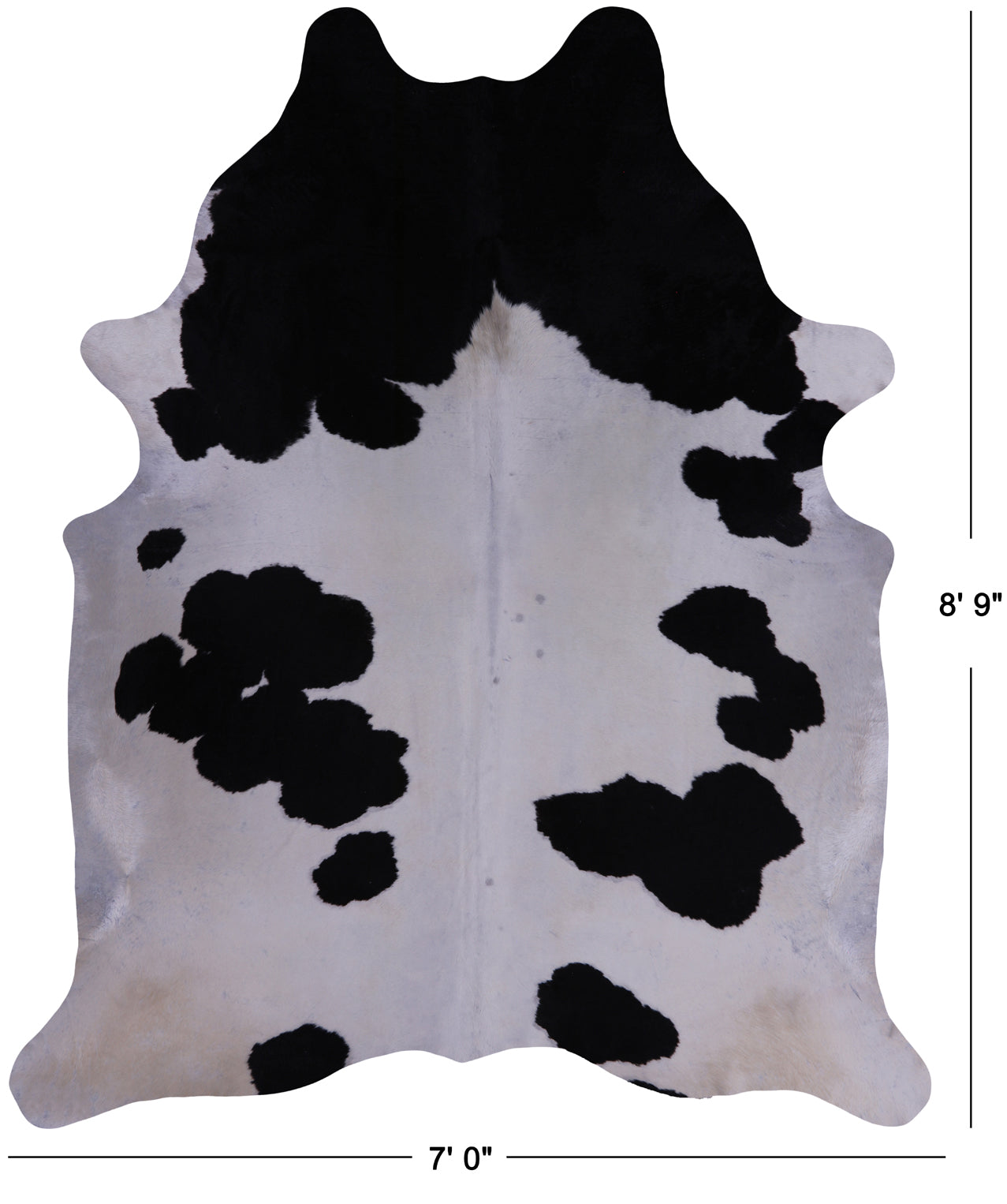SUPER SALE Black & White Natural Cowhide Rug - XX-Large 8' 9"H x 7' 0"W