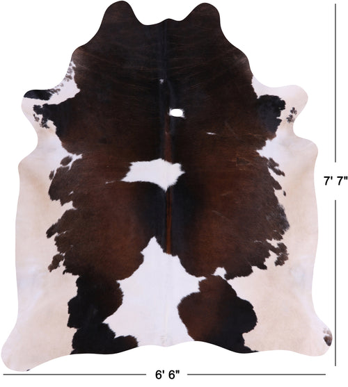 SUPER SALE Brown & White Natural Cowhide Rug - XX-Large 7' 7