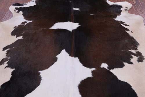 SUPER SALE Brown & White Natural Cowhide Rug - XX-Large 7' 7