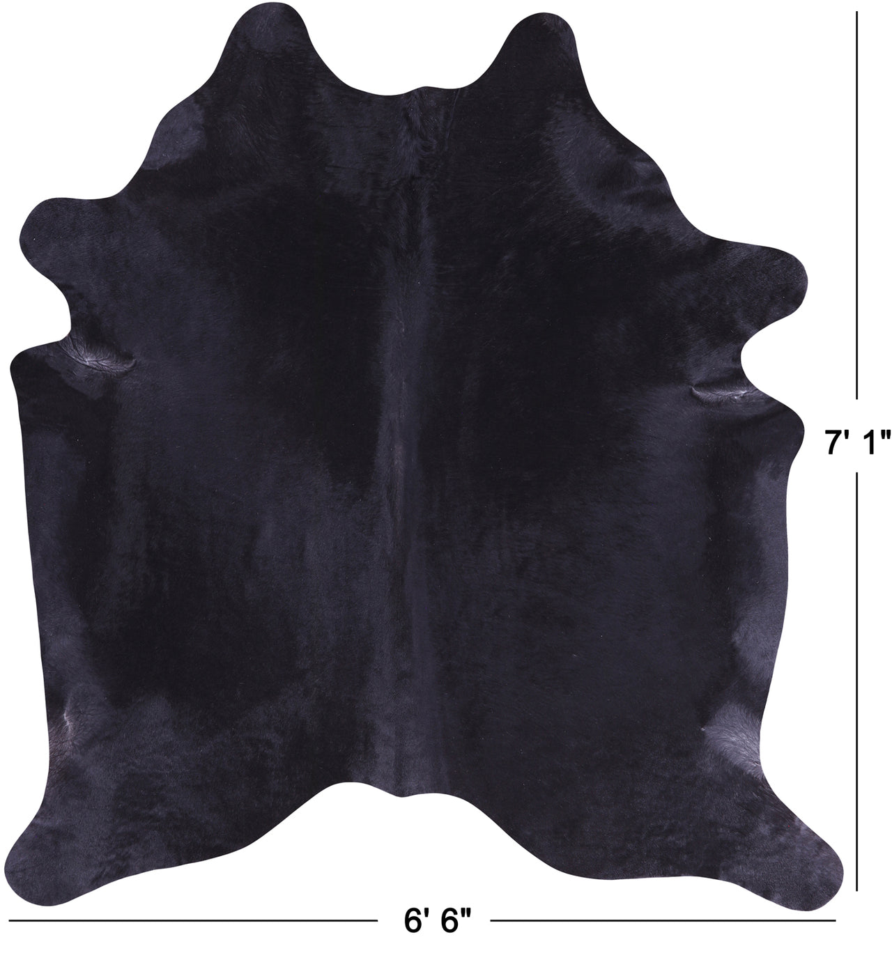 SUPER SALE Black Natural Cowhide Rug - X-Large 7' 1"H x 6' 6"W