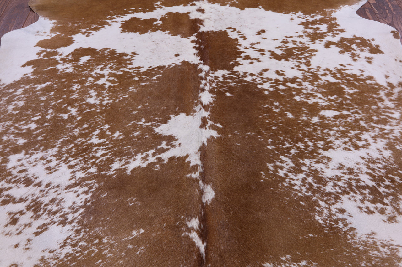 SUPER SALE Brown Salt & Pepper Natural Cowhide Rug - XX-Large 7' 4"H x 6' 3"W
