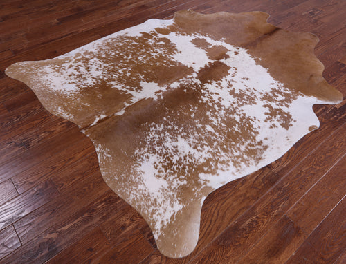 SUPER SALE Brown Salt & Pepper Natural Cowhide Rug - XX-Large 7' 4