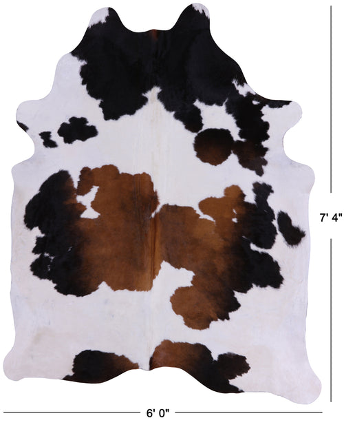 SUPER SALE Tricolor Natural Cowhide Rug - XX-Large 7' 4