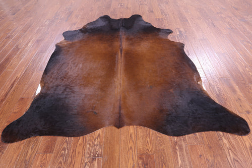 SUPER SALE Dark Brown Natural Cowhide Rug - X-Large 7' 3
