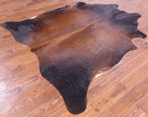 SUPER SALE Dark Brown Natural Cowhide Rug - X-Large 7' 3