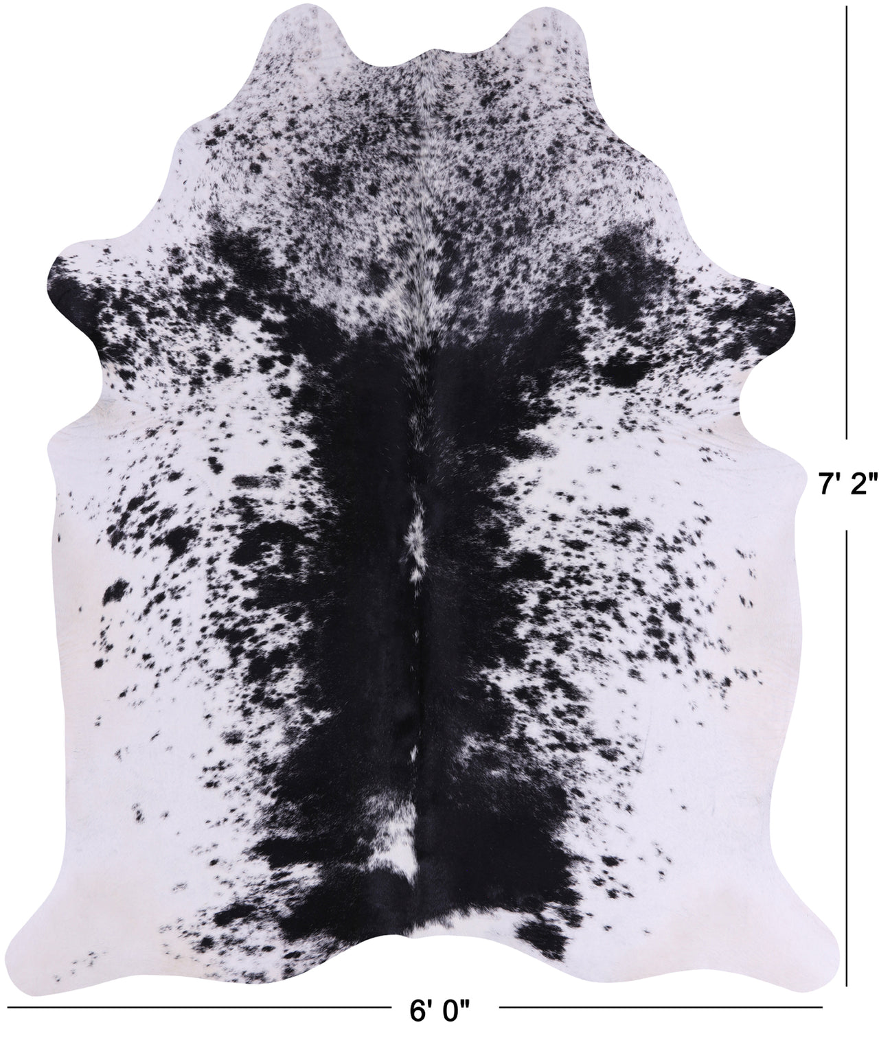 SUPER SALE Black Salt & Pepper Natural Cowhide Rug - X-Large 7' 2"H x 6' 0"W