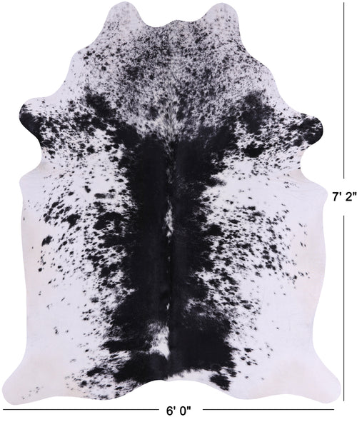 SUPER SALE Black Salt & Pepper Natural Cowhide Rug - X-Large 7' 2