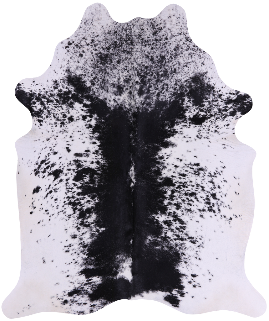 SUPER SALE Black Salt & Pepper Natural Cowhide Rug - X-Large 7' 2"H x 6' 0"W