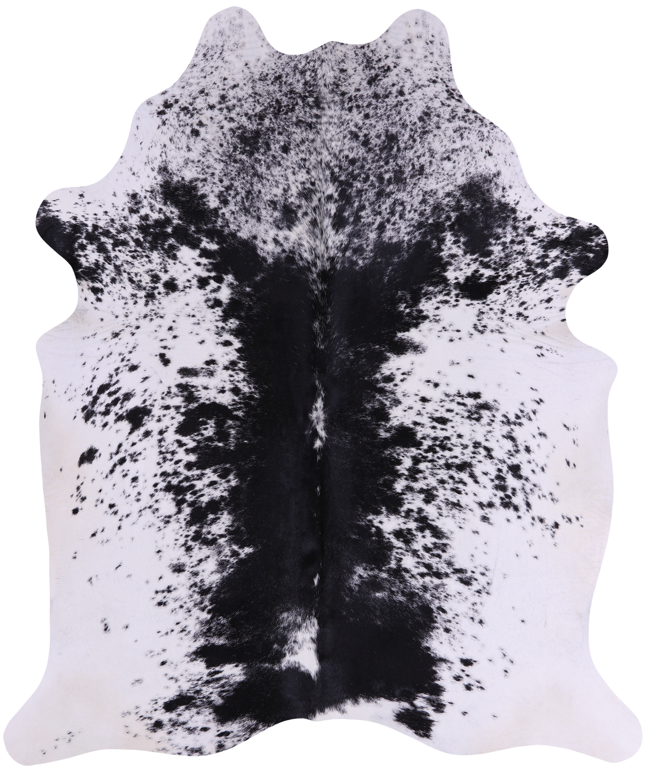 SUPER SALE Black Salt & Pepper Natural Cowhide Rug - X-Large 7' 2"H x 6' 0"W