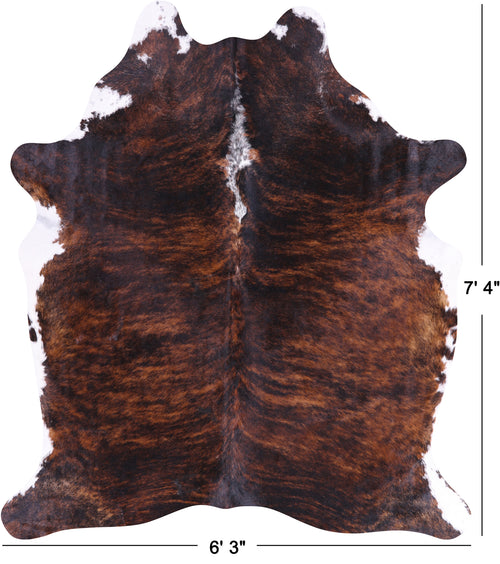 SUPER SALE Brindle Natural Cowhide Rug - XX-Large 7' 4