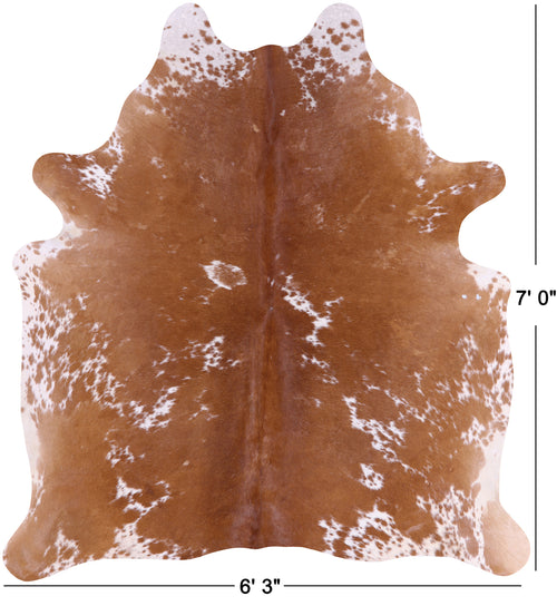SUPER SALE Brown Salt & Pepper Natural Cowhide Rug - X-Large 7' 0