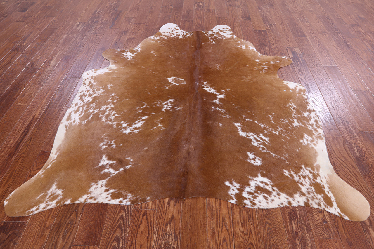 SUPER SALE Brown Salt & Pepper Natural Cowhide Rug - X-Large 7' 0"H x 6' 3"W