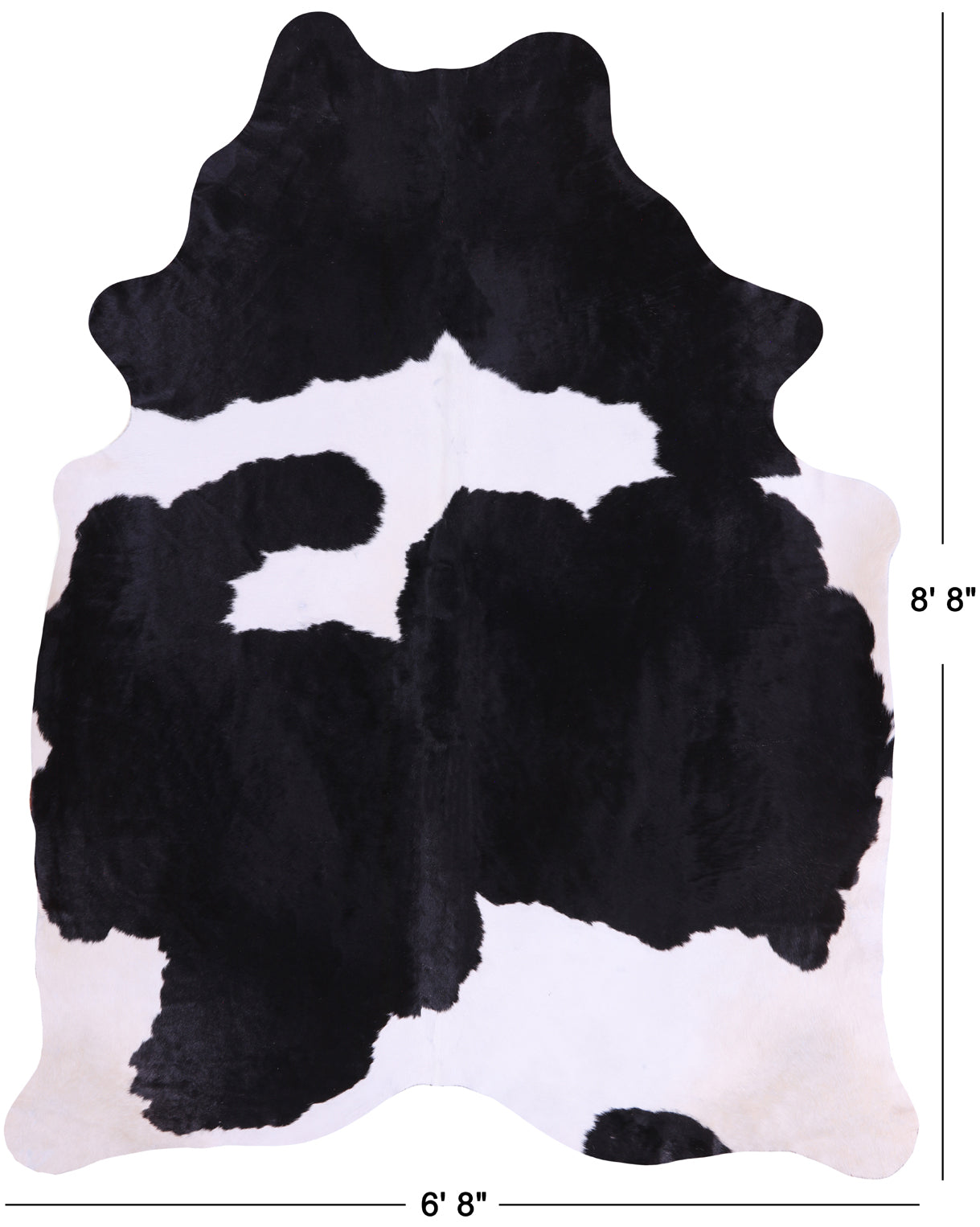 SUPER SALE Black & White Natural Cowhide Rug - XX-Large 8' 8"H x 6' 8"W